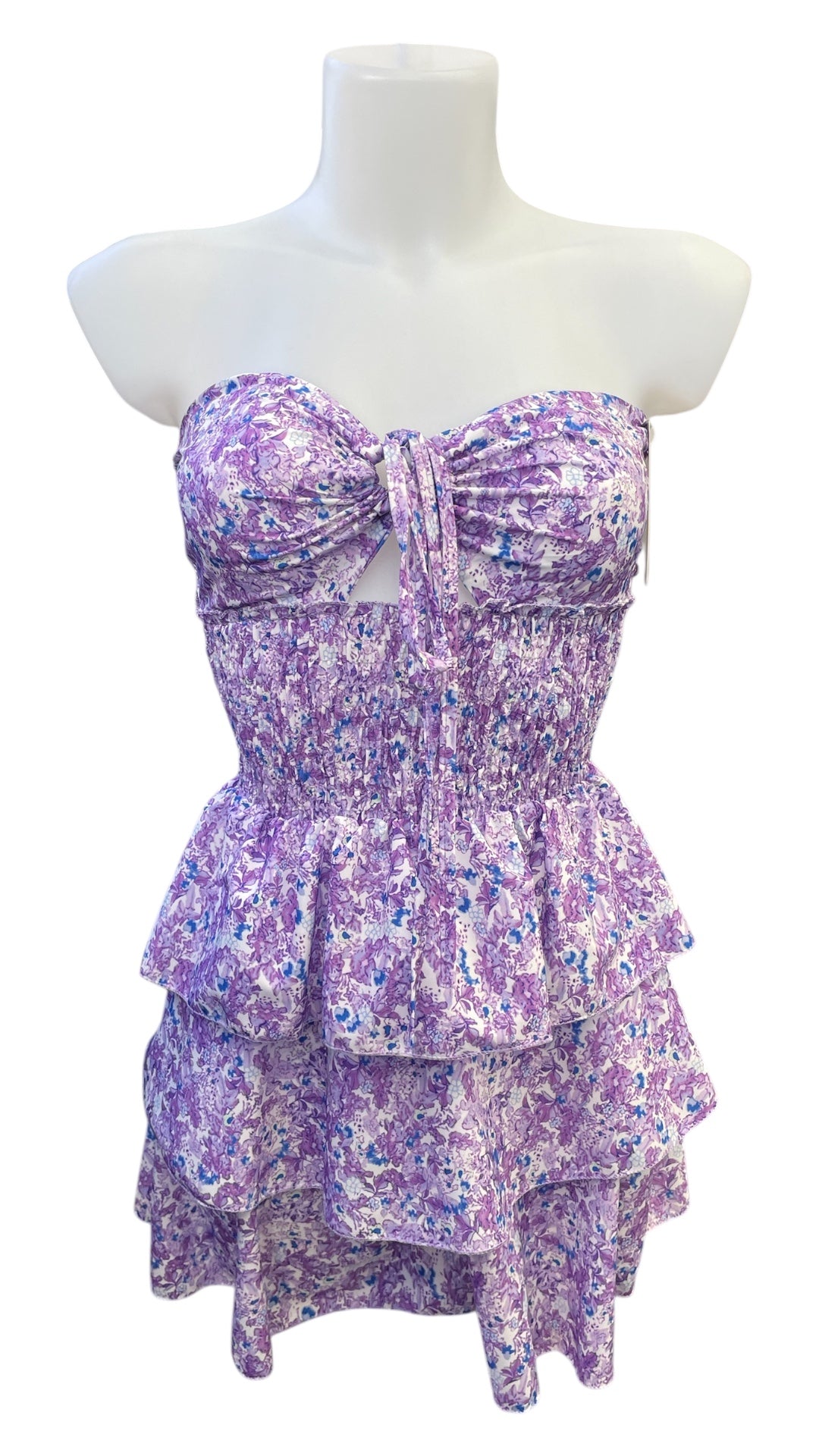 Vestito corto stampa fiori