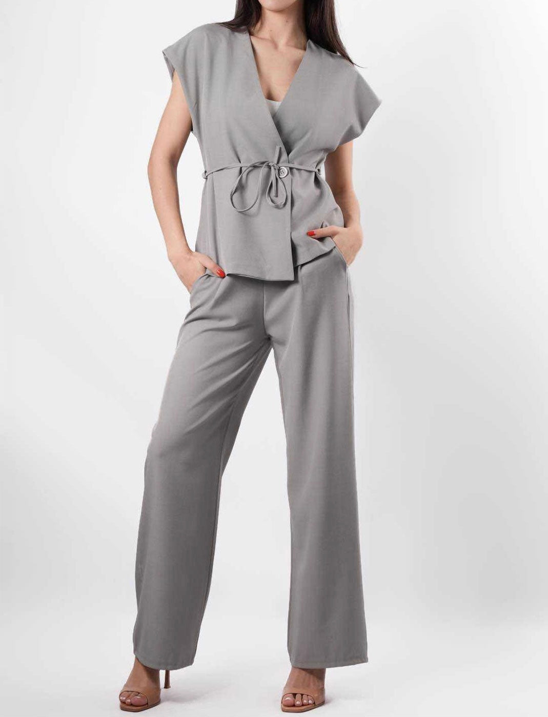 Completo gilet e pantalone a palazzo