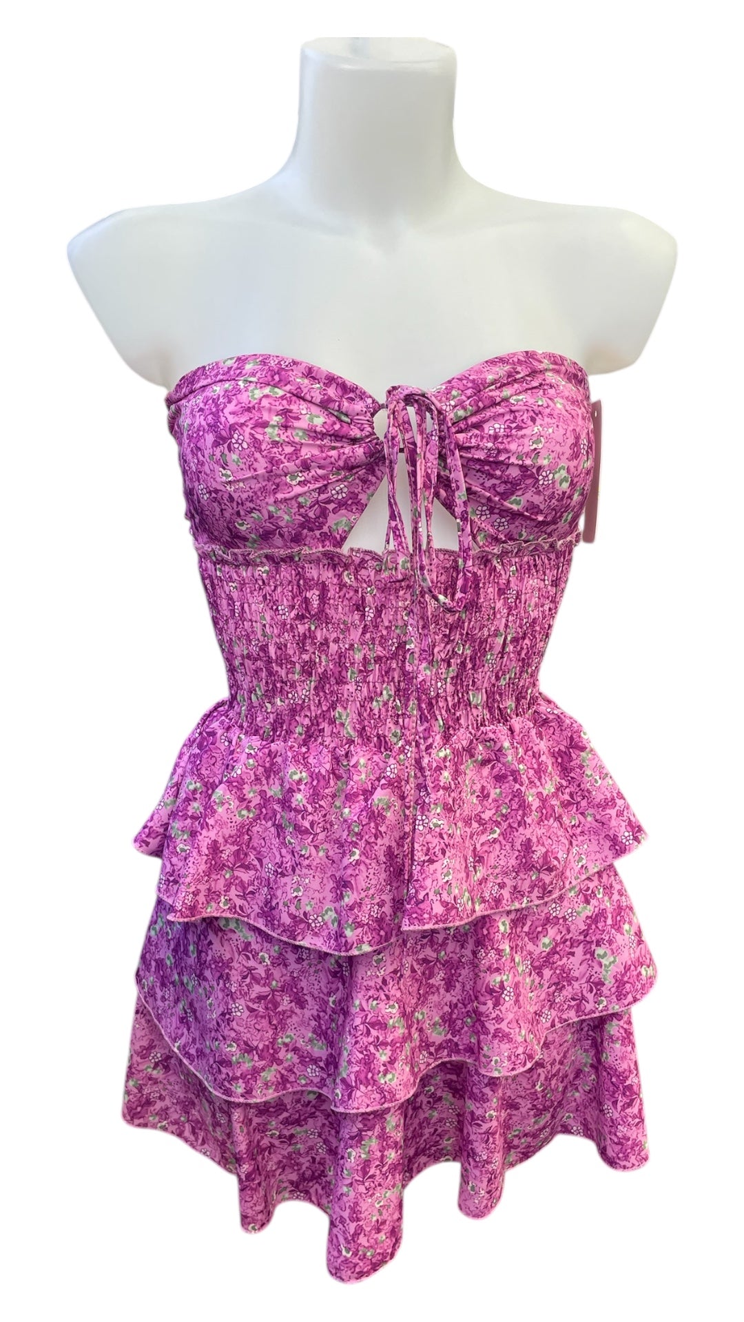 Vestito corto stampa fiori