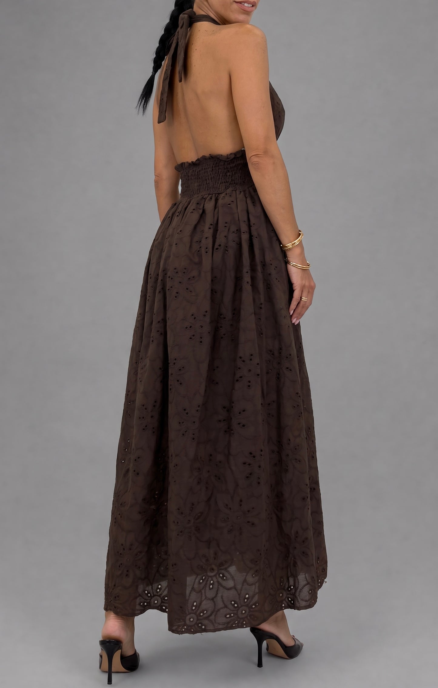 Vestito Sangallo Halter Maxi