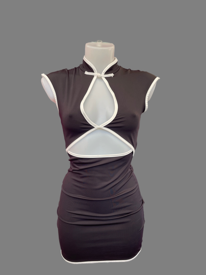 Mini Dress Cut-Out Bicolor