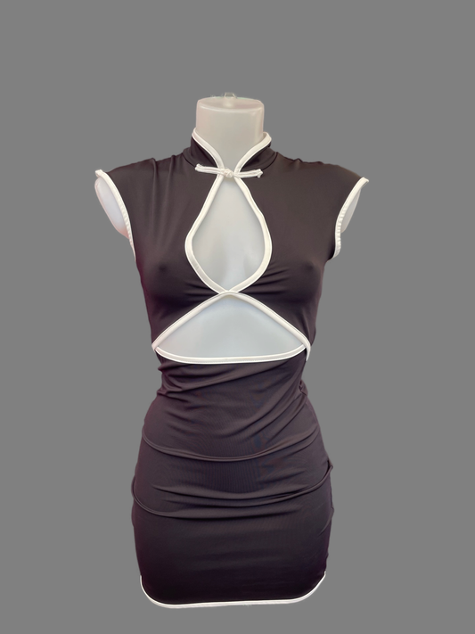 Mini Dress Cut-Out Bicolor