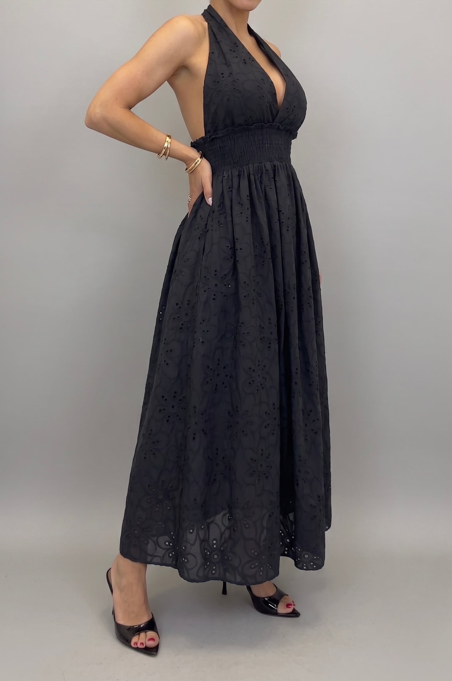 Vestito Sangallo Halter Maxi