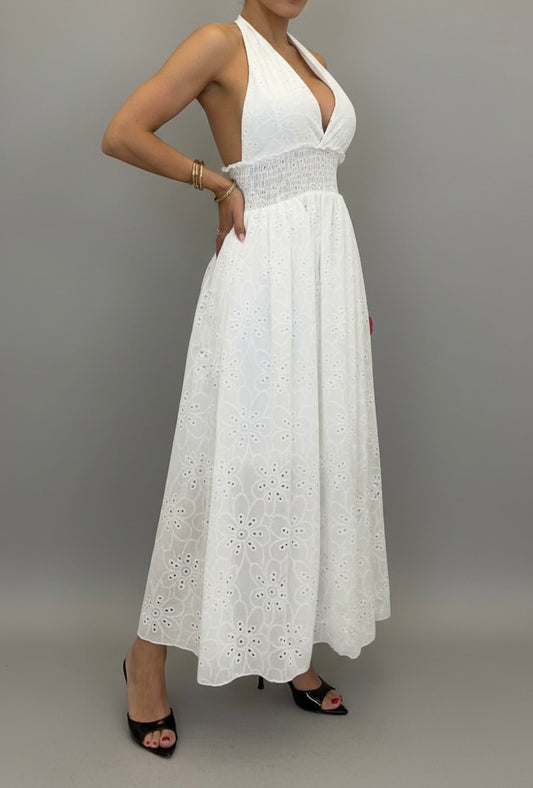Vestito Sangallo Halter Maxi
