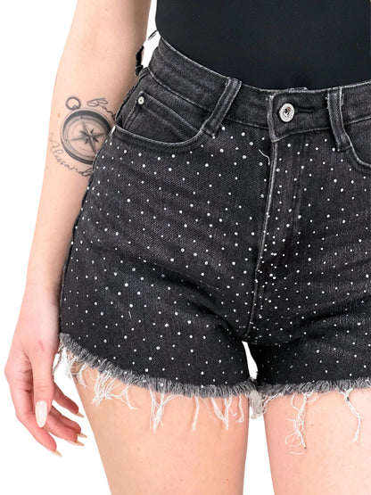 Pantaloncini jeans con glitter