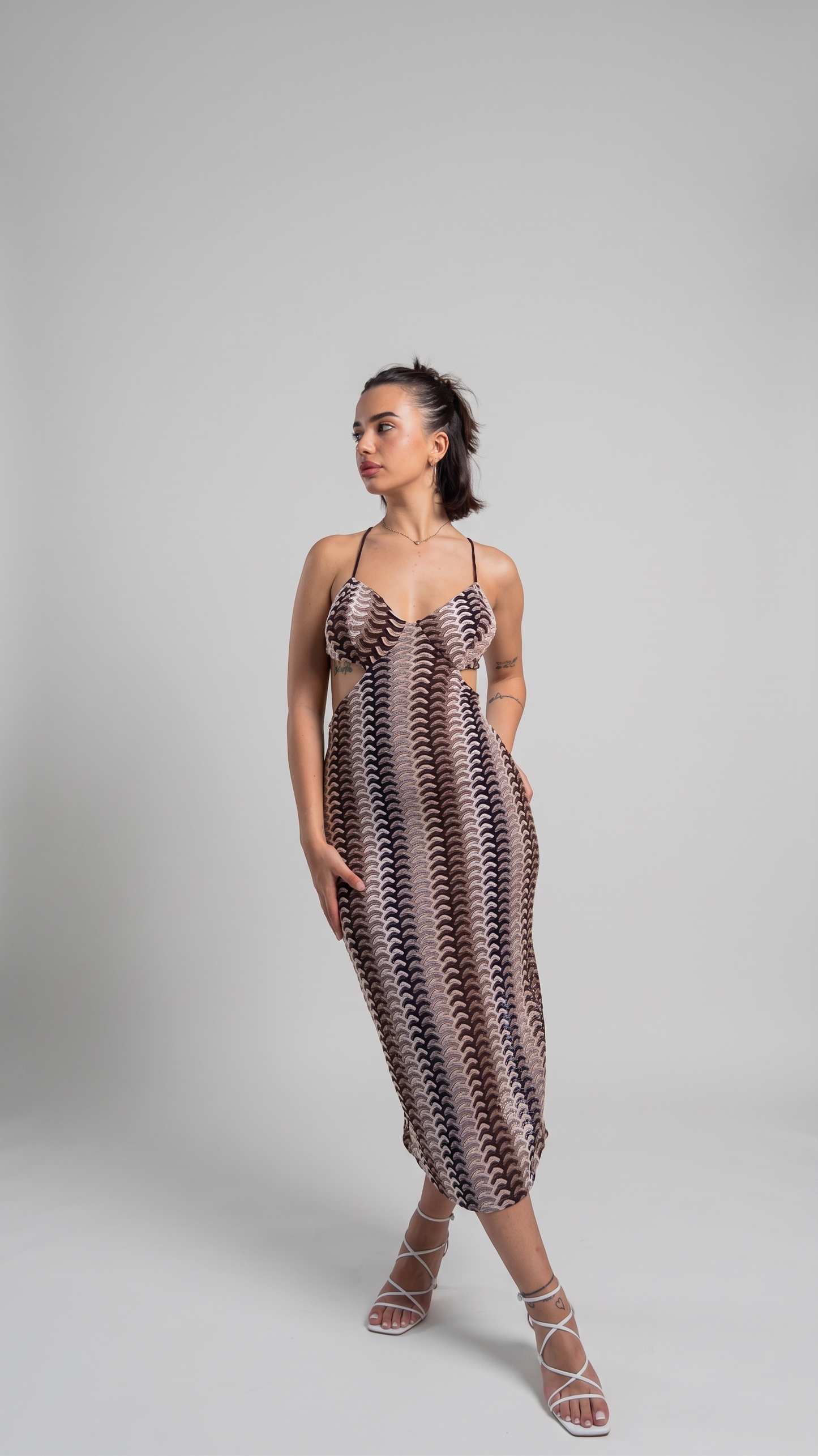 Vestito Midi Crochet Cut-Out