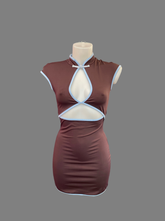 Mini Dress Cut-Out Bicolor
