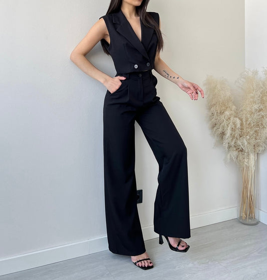 Completo gilet e pantalone a palazzo