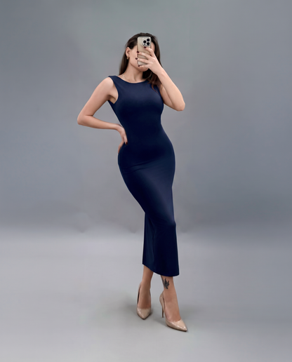 Vestito Midi con Schiena Scoperta