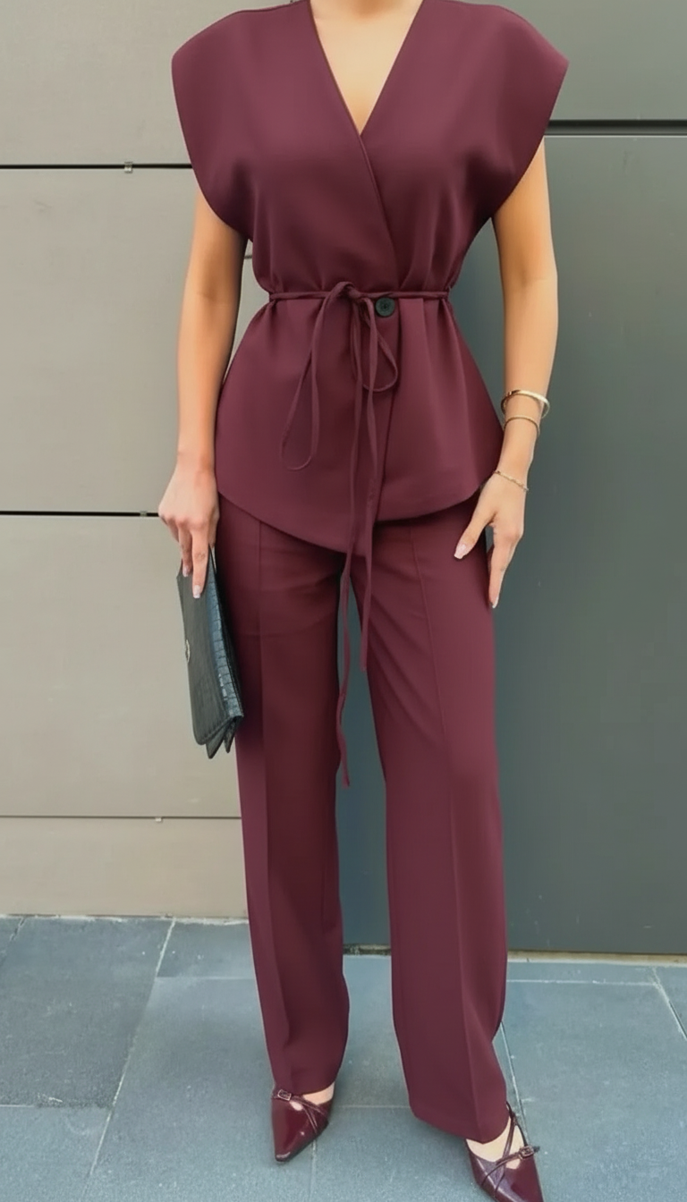 Completo gilet e pantalone a palazzo