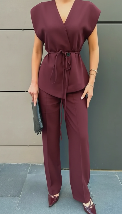 Completo gilet e pantalone a palazzo