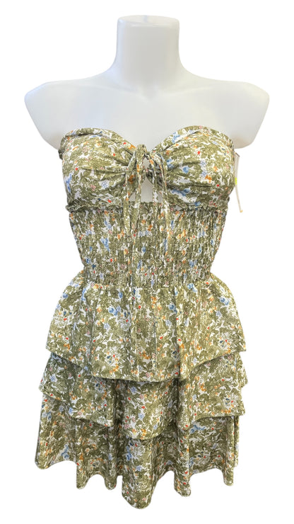 Vestito corto stampa fiori