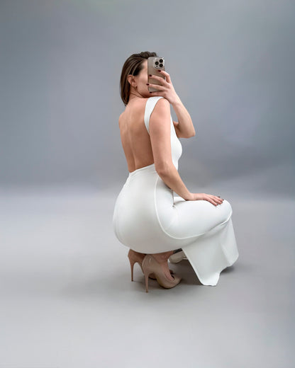 Vestito Midi con Schiena Scoperta